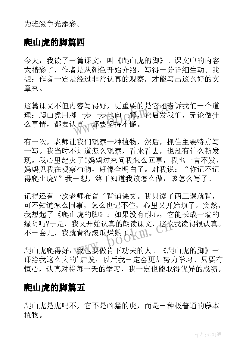 2023年爬山虎的脚 爬山虎脚读后感(通用8篇)