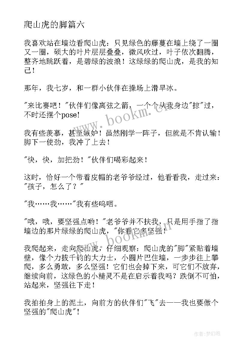 2023年爬山虎的脚 爬山虎脚读后感(通用8篇)