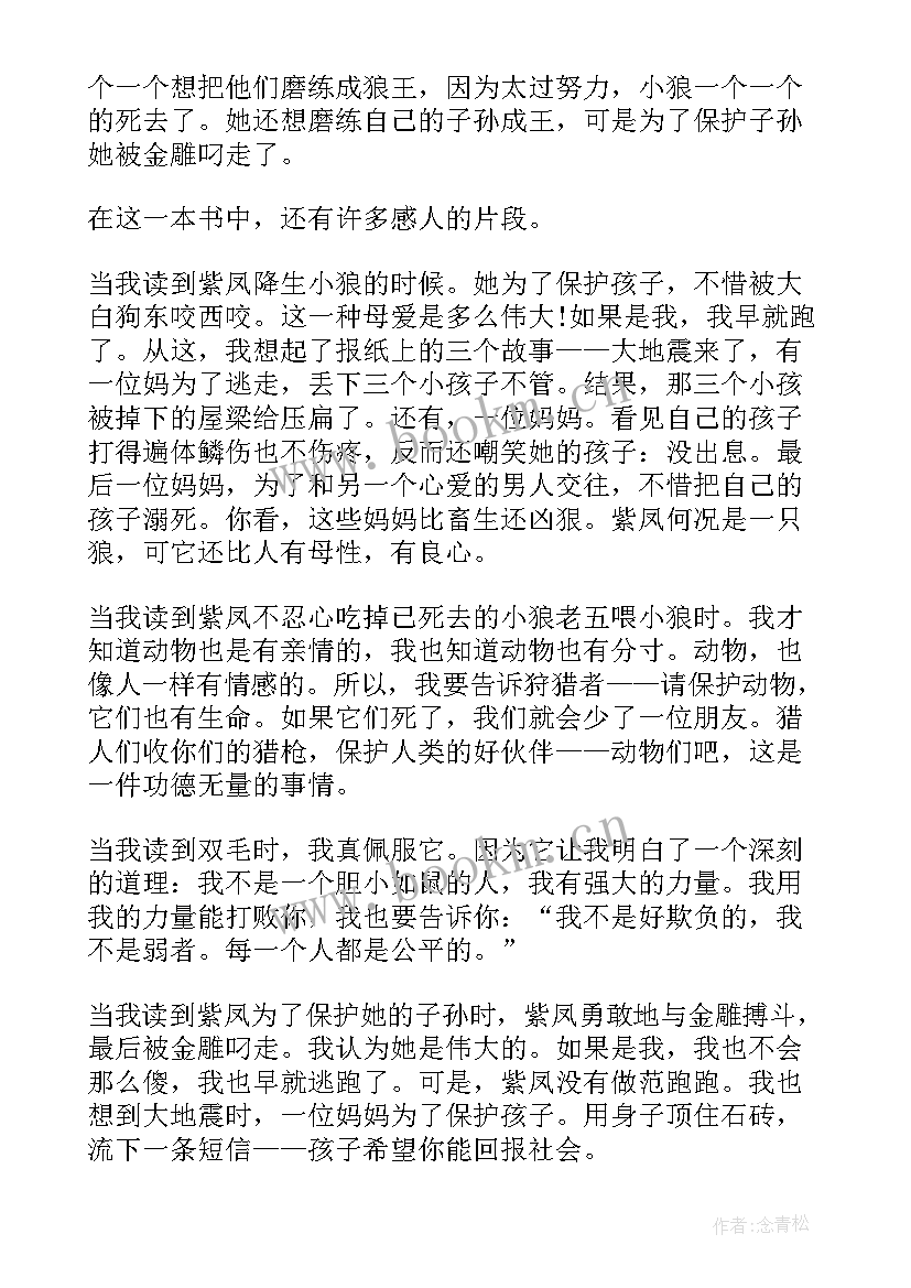 最新狼王梦的读后感想 狼王梦阅读心得体会狼王梦读后感(实用8篇)