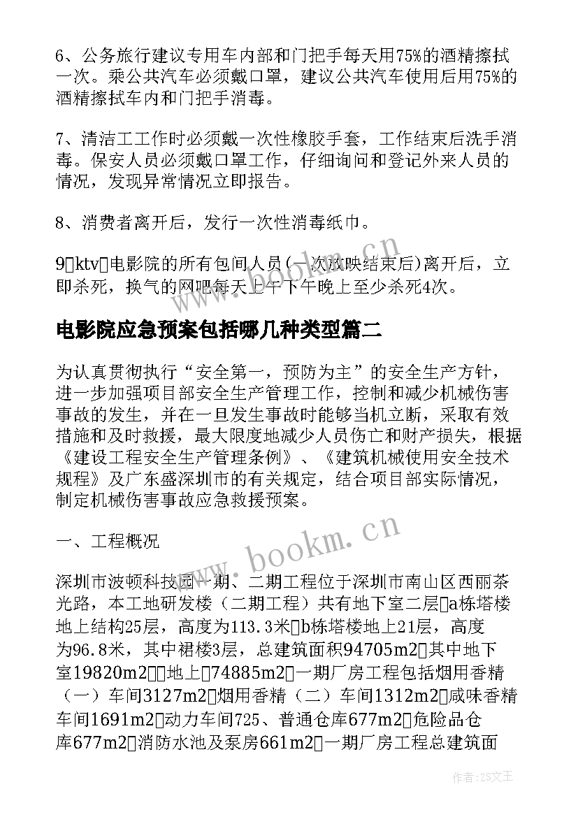 电影院应急预案包括哪几种类型(优秀5篇)