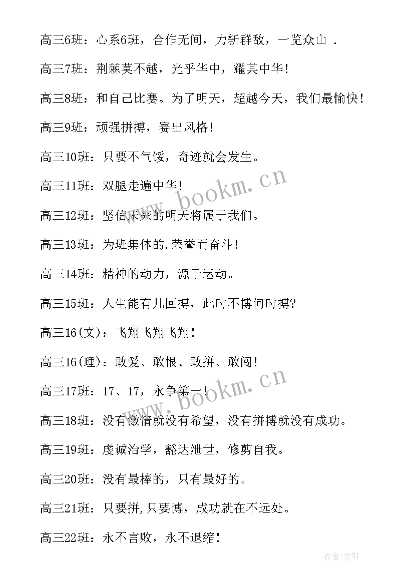 最新高中运动会口号霸气押韵(模板8篇)