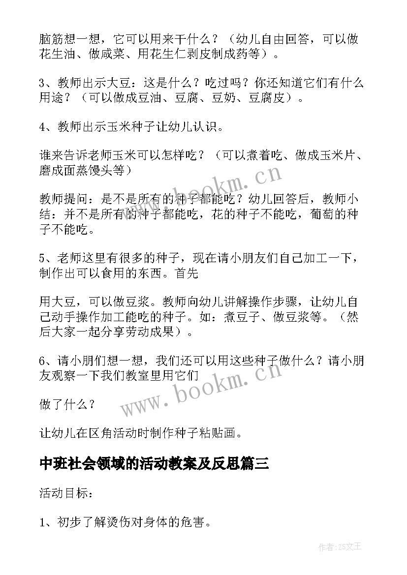 中班社会领域的活动教案及反思 中班社会领域活动方案(模板8篇)