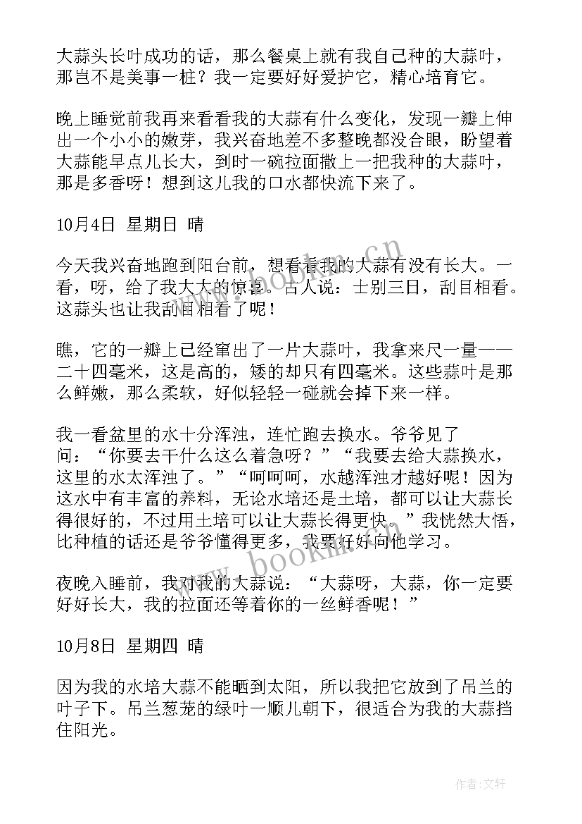 2023年观察大蒜的日记 大蒜观察日记(模板17篇)