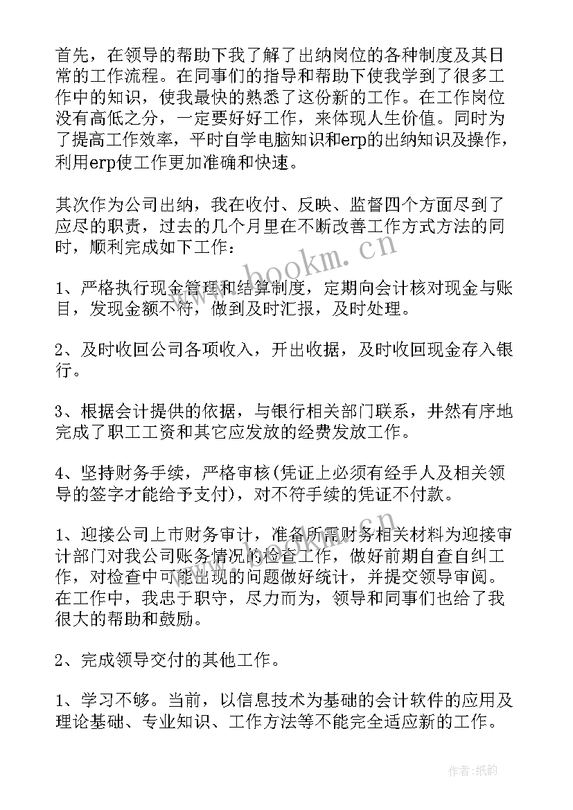 2023年公司出纳工作总结(优秀9篇)