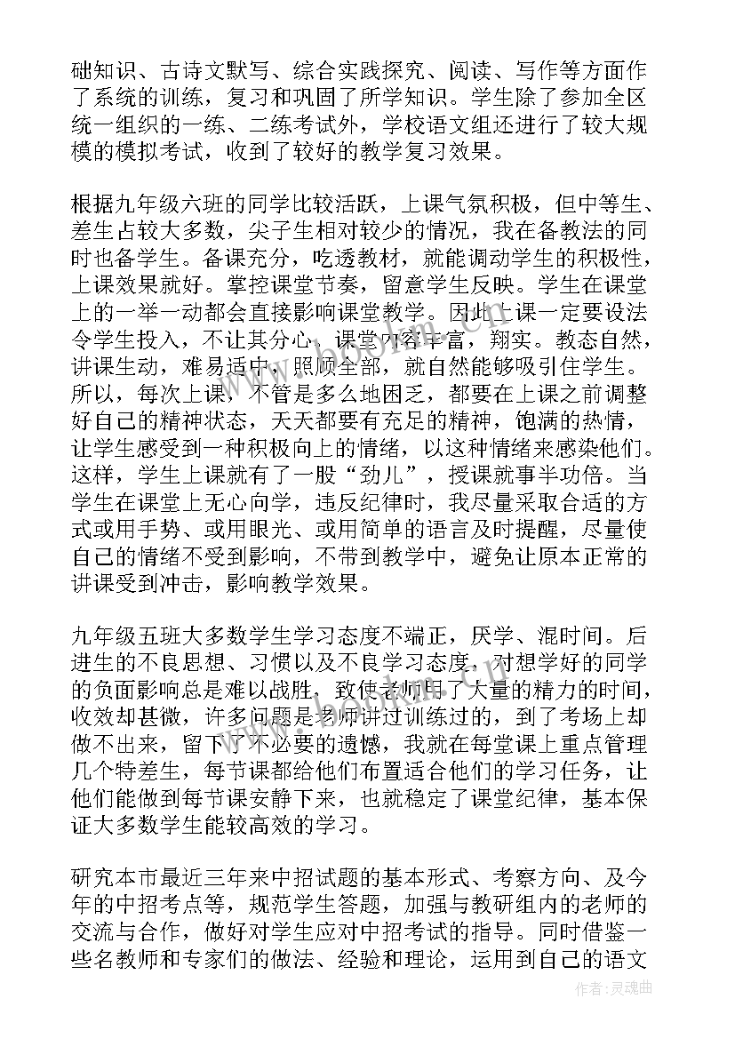 2023年九年级语文工作总结(汇总15篇)