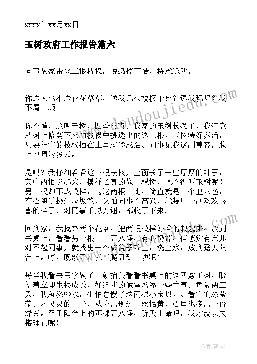 玉树政府工作报告