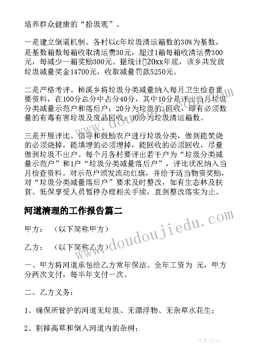 河道清理的工作报告