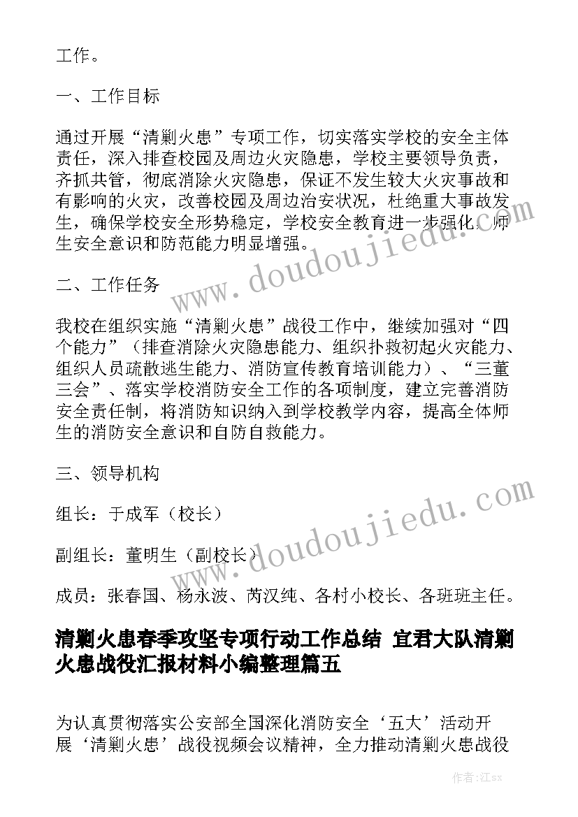 清剿火患春季攻坚专项行动工作总结 宜君大队清剿火患战役汇报材料小编整理