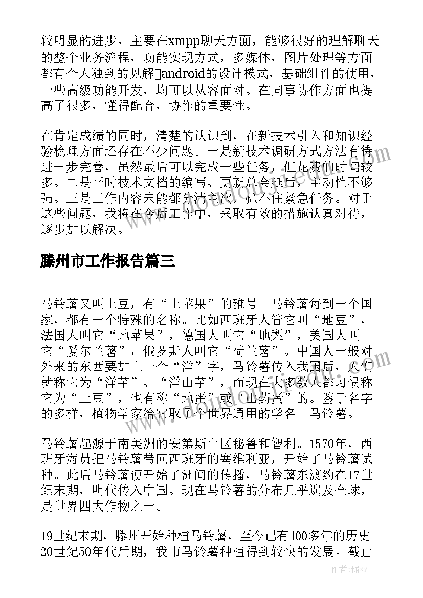 滕州市工作报告