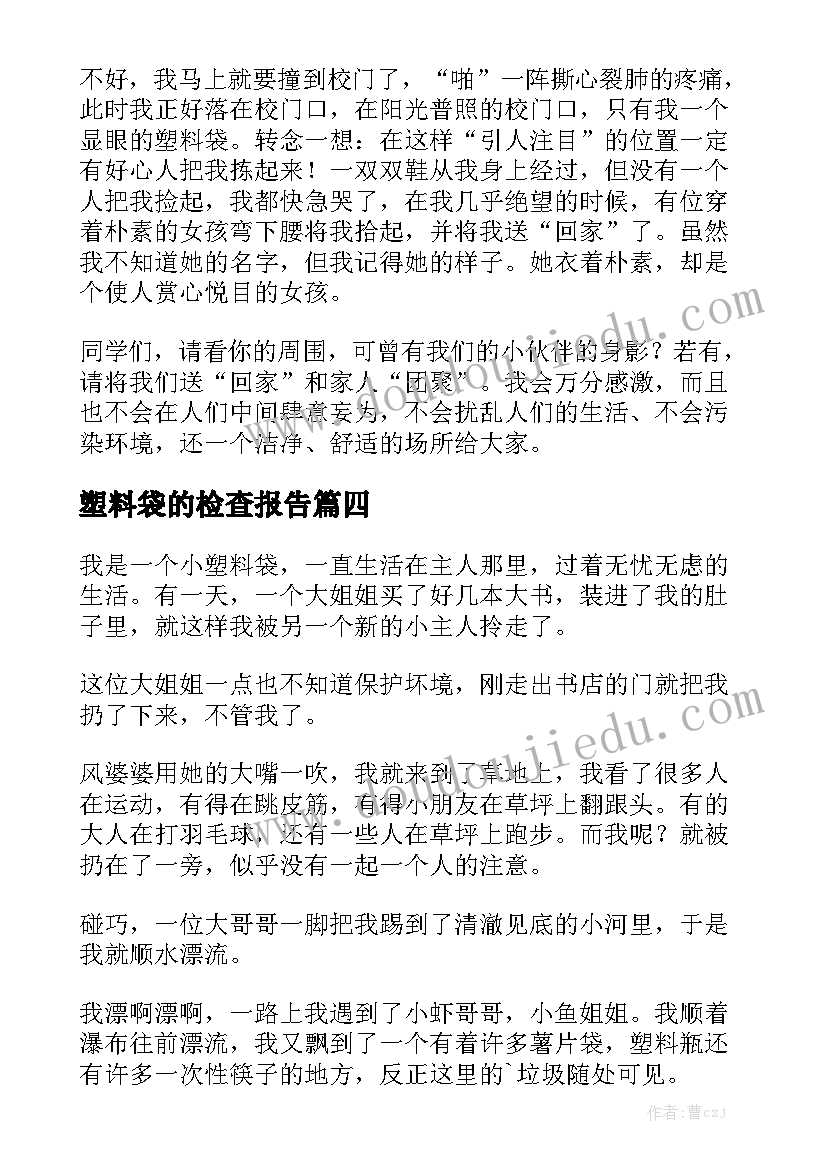 塑料袋的检查报告