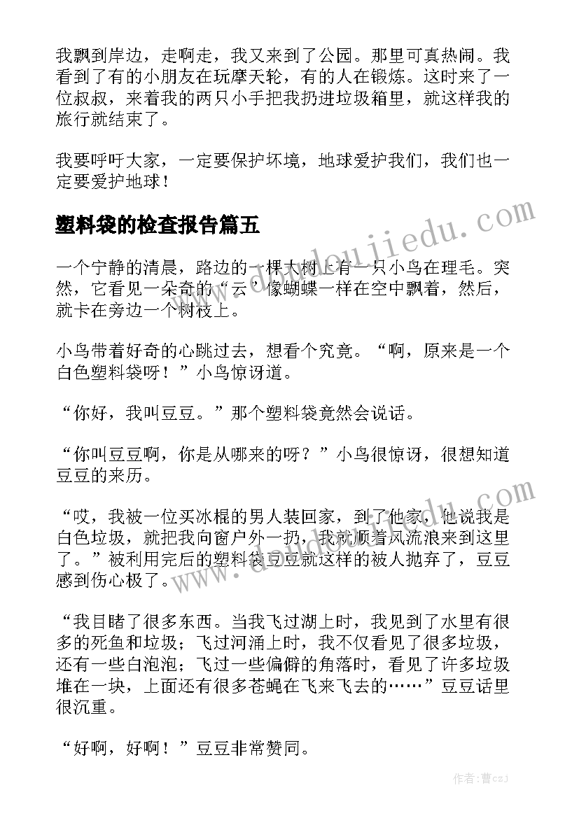 塑料袋的检查报告