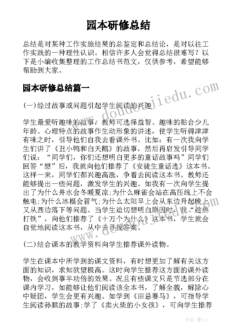 园本研修总结