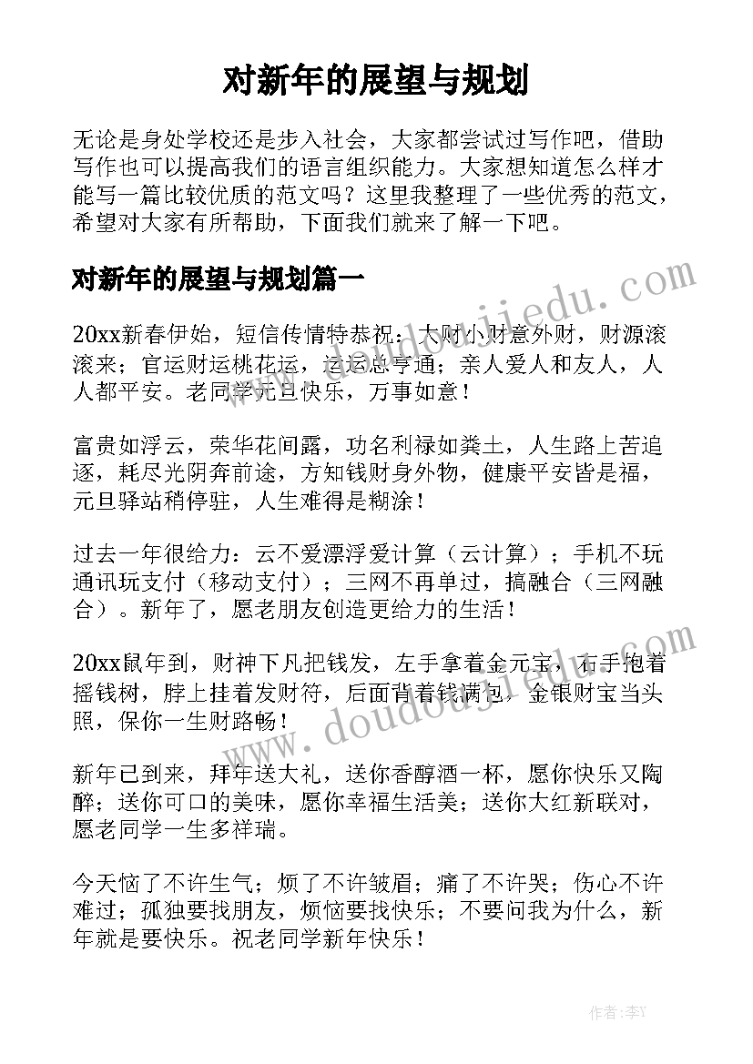 对新年的展望与规划