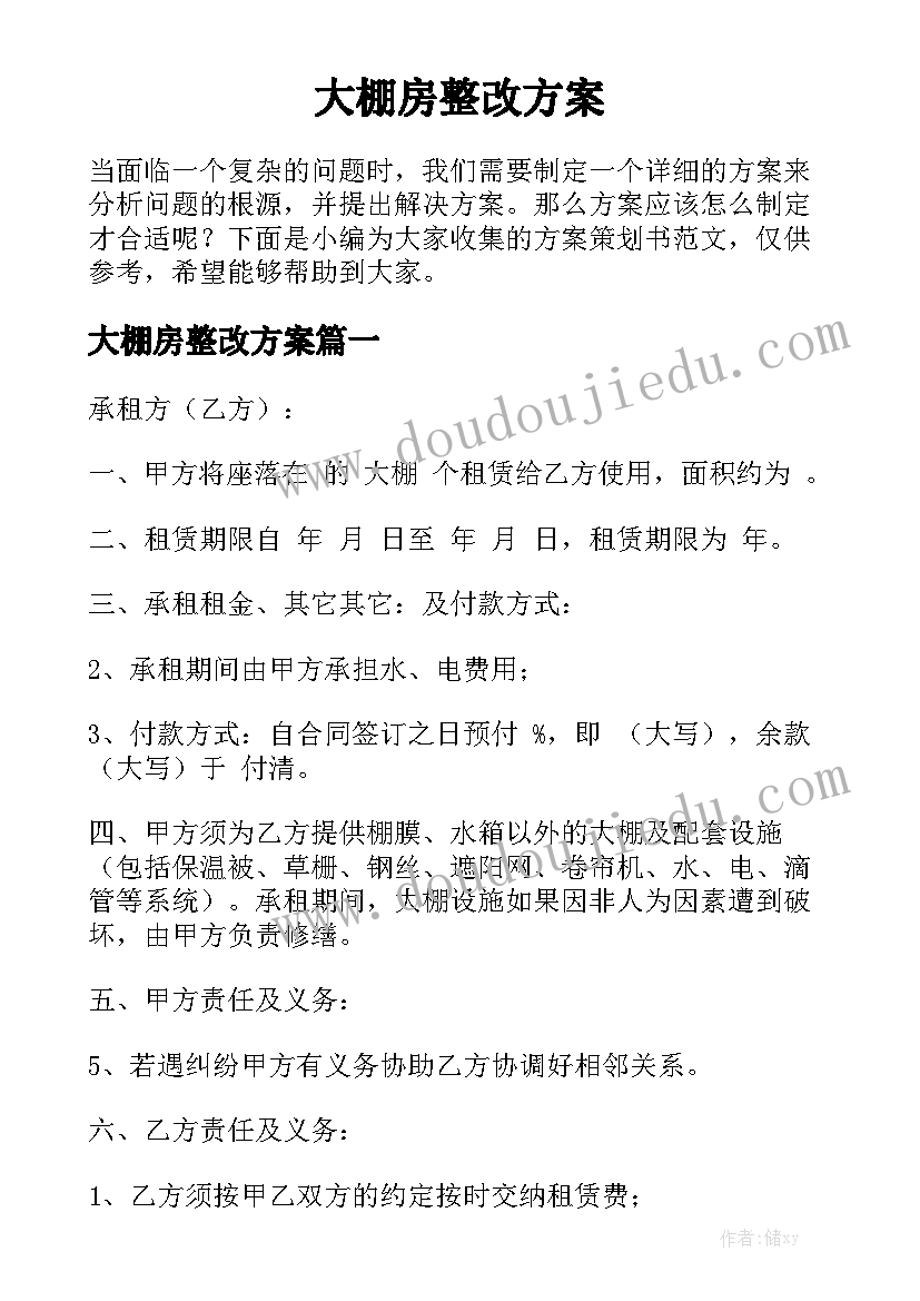 大棚房整改方案