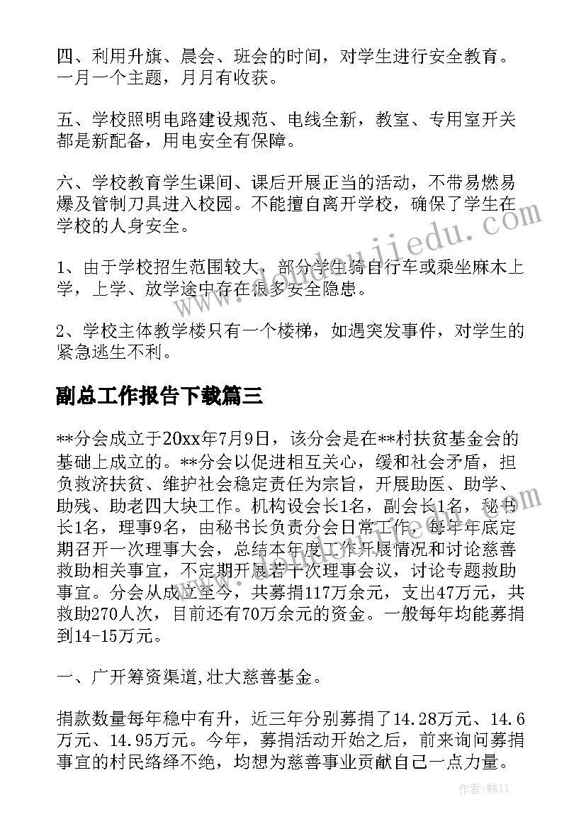 副总工作报告下载