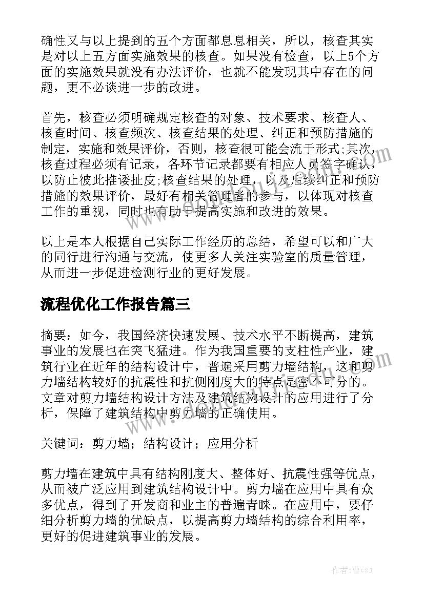 流程优化工作报告