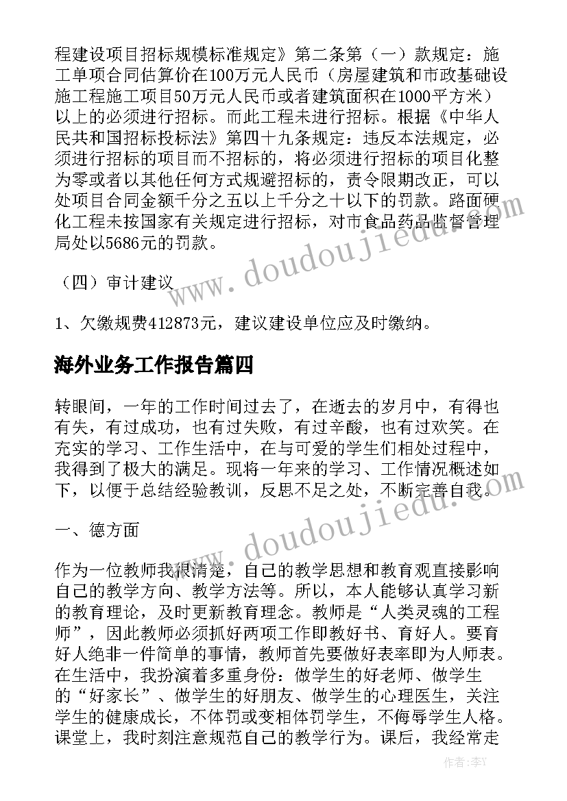 海外业务工作报告