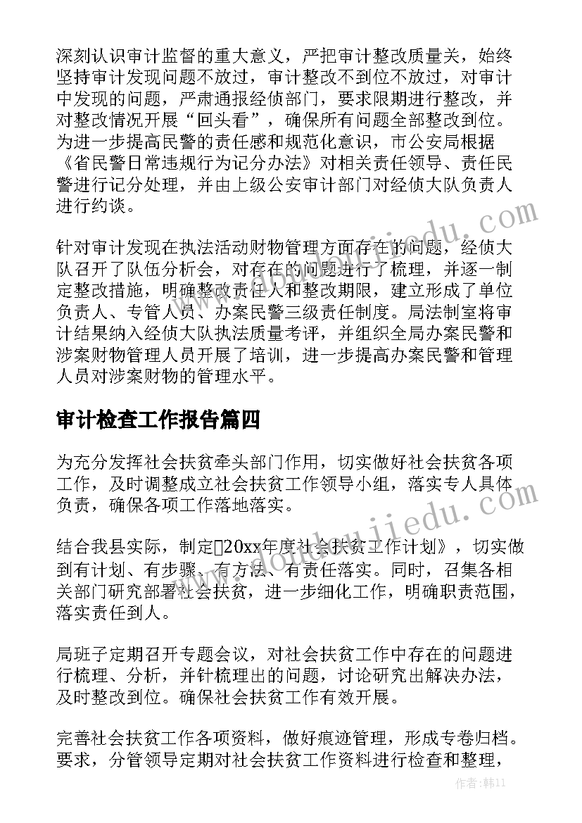 审计检查工作报告