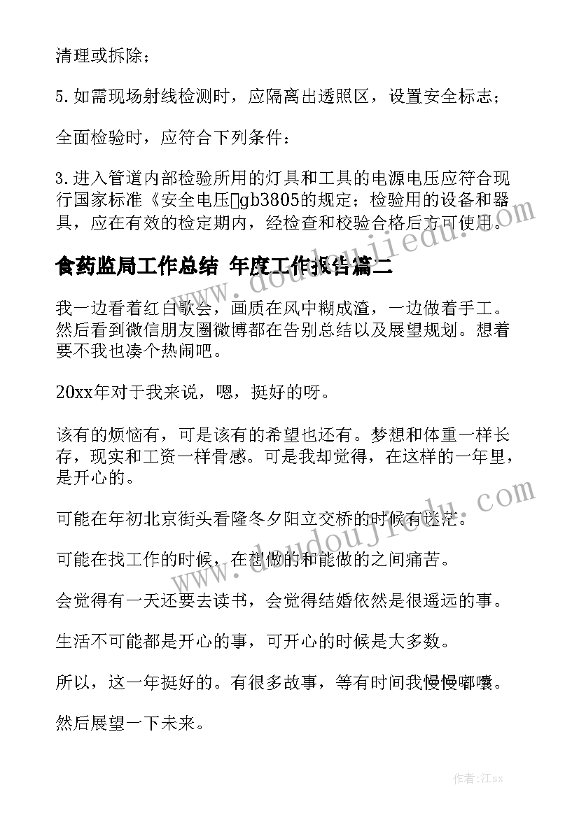 食药监局工作总结 年度工作报告