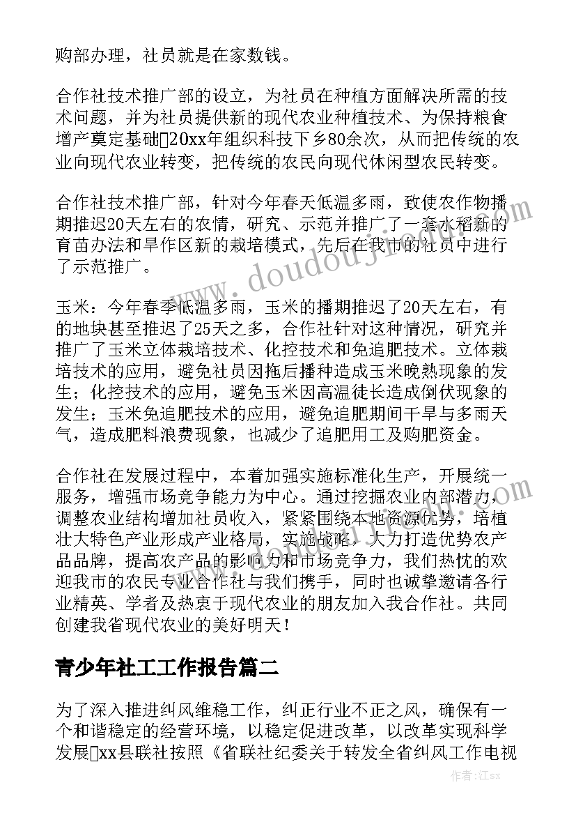 青少年社工工作报告