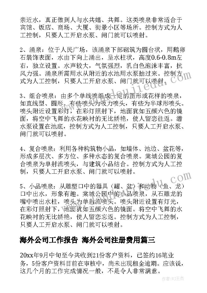 海外公司工作报告 海外公司注册费用