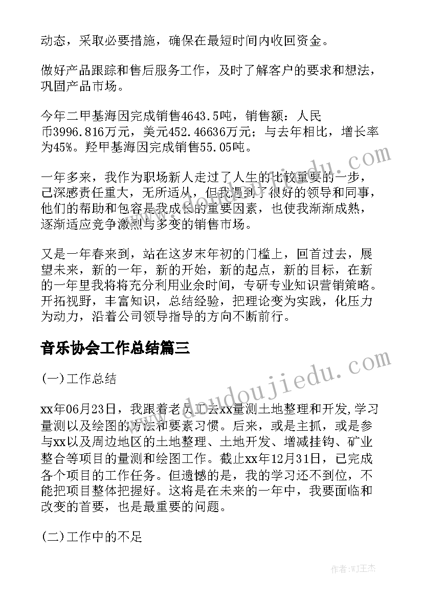 音乐协会工作总结