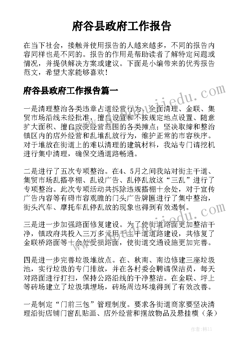 府谷县政府工作报告