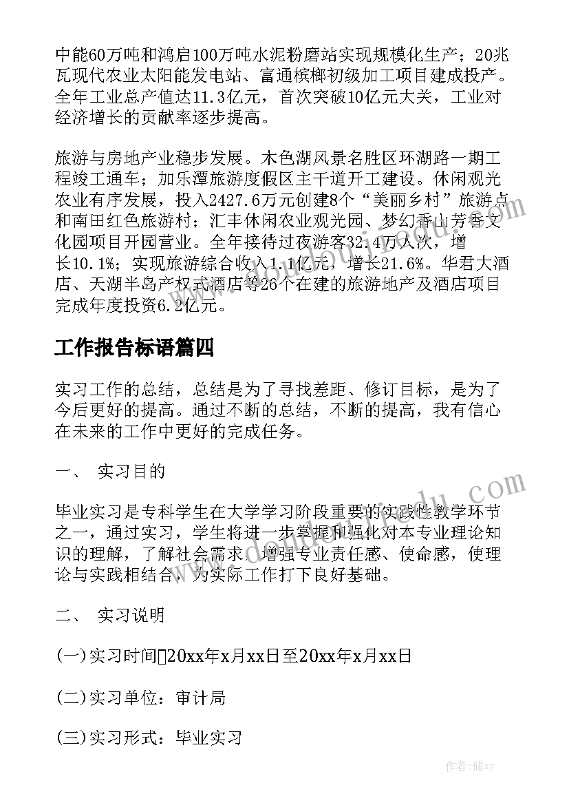 工作报告标语