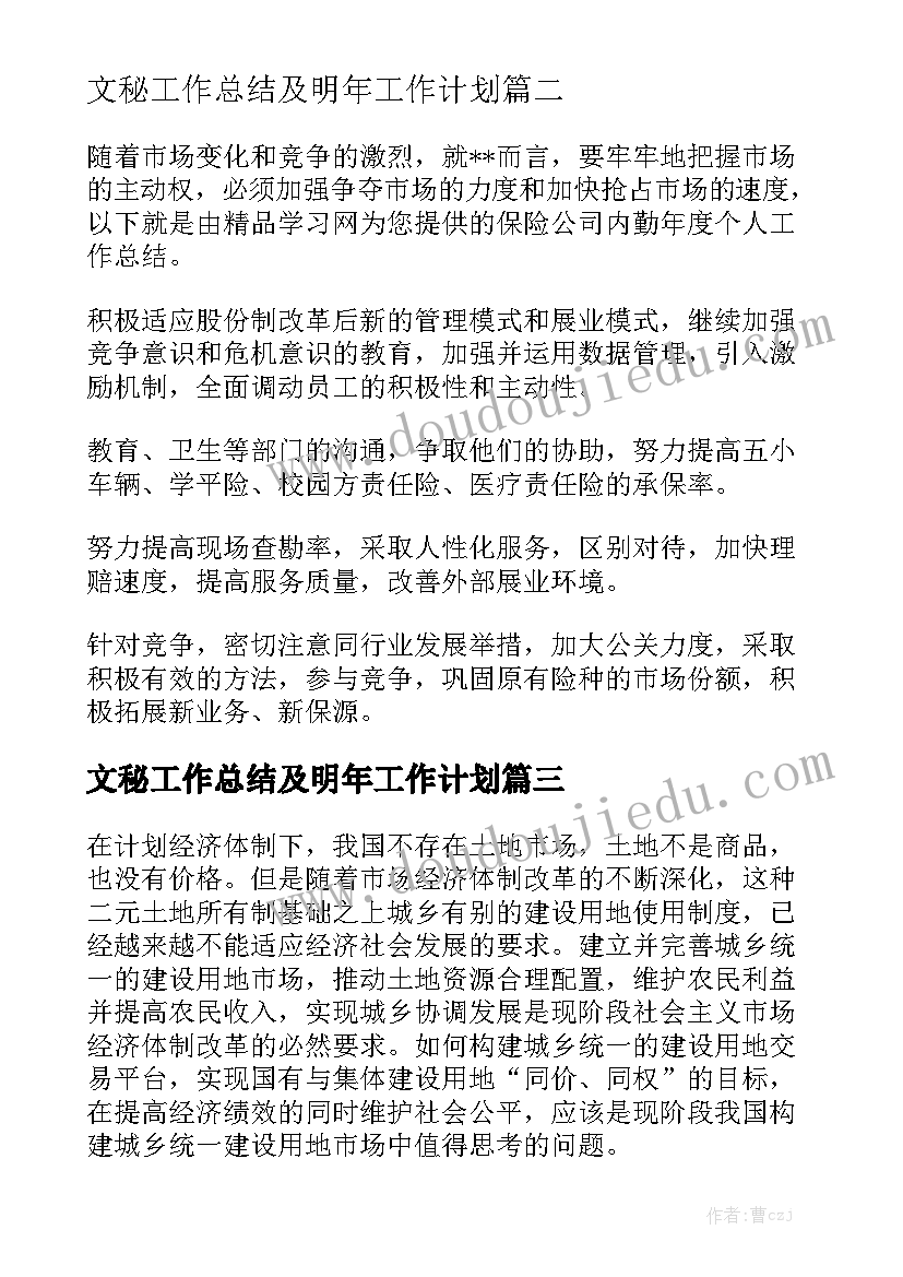 文秘工作总结及明年工作计划