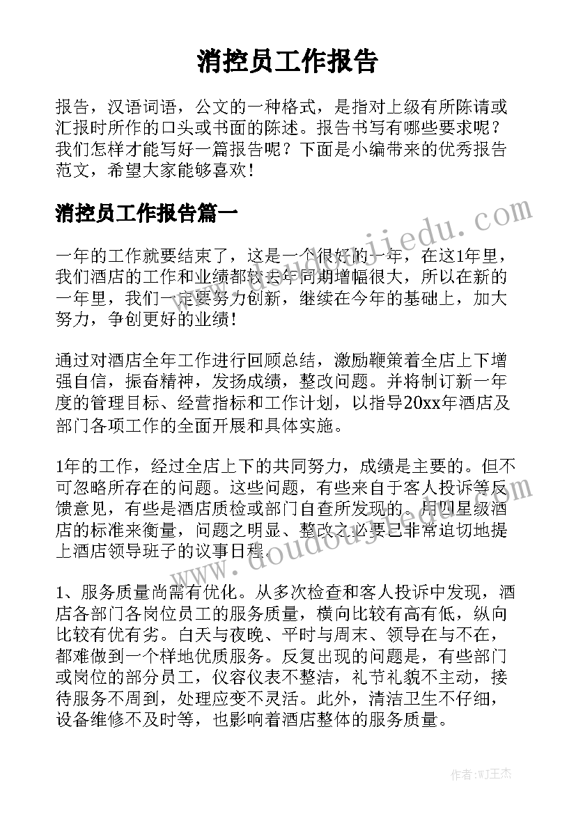 消控员工作报告