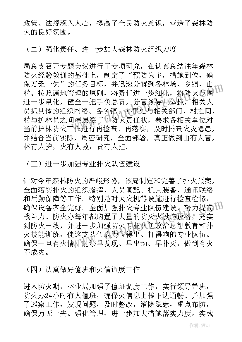 森林乡村申报材料 森林防火责任工作报告