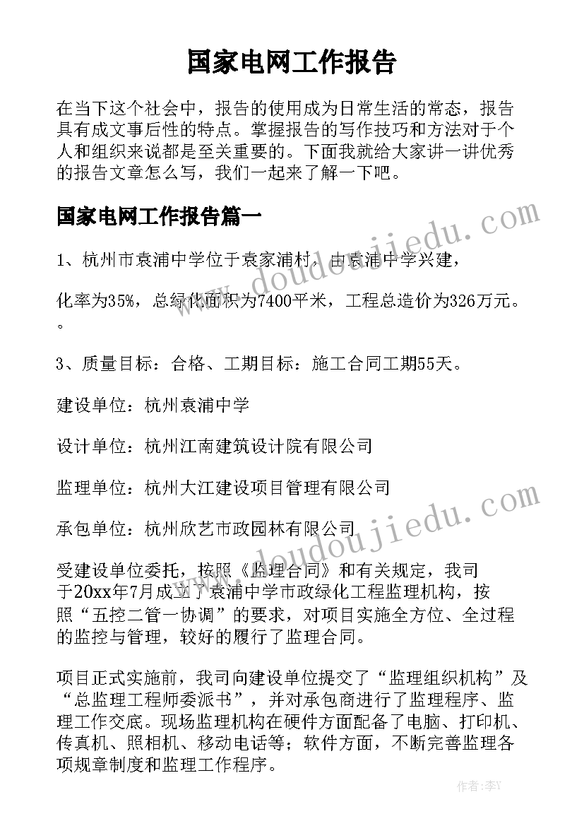 国家电网工作报告