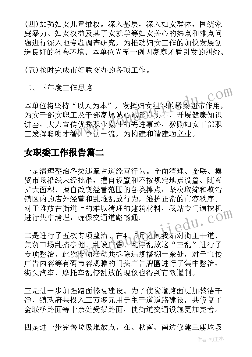 女职委工作报告