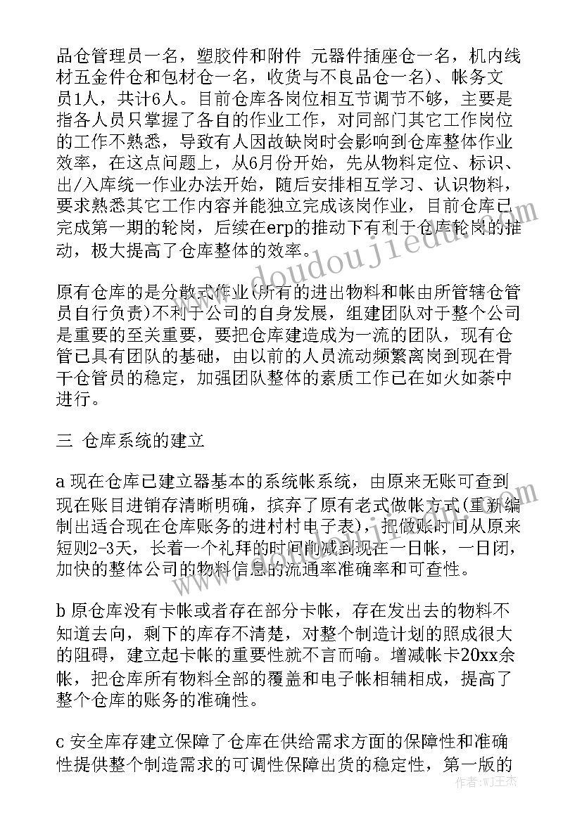 仓库周工作汇报