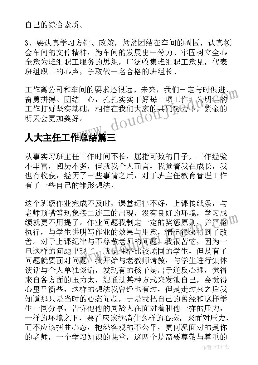 人大主任工作总结