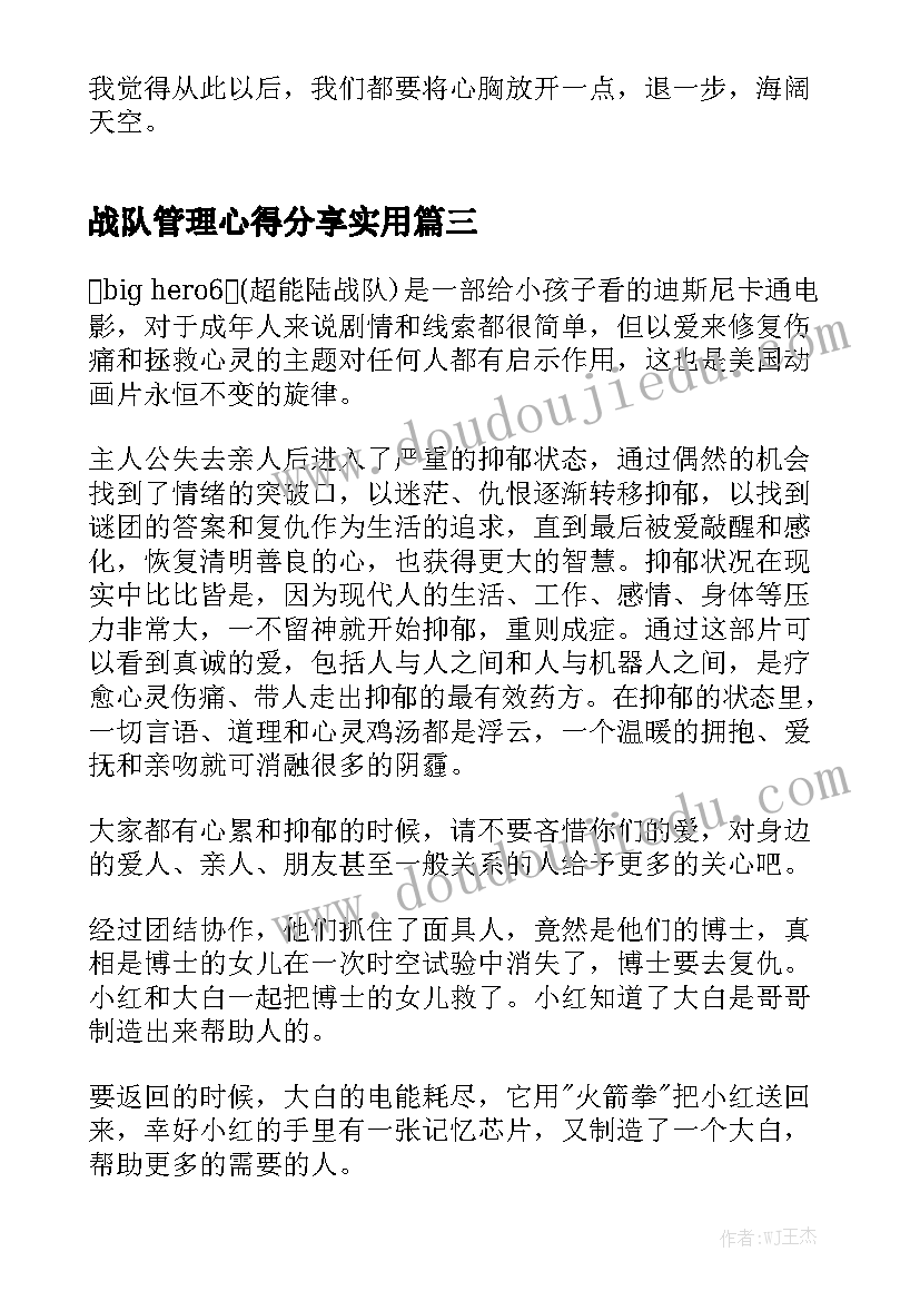 战队管理心得分享实用