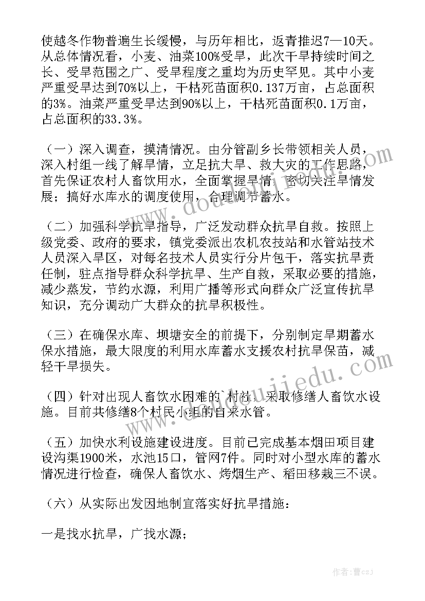 抗旱工作方案精选