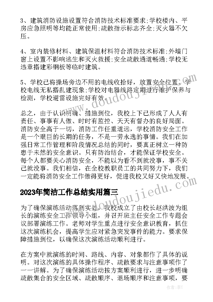 2023年简洁工作总结实用