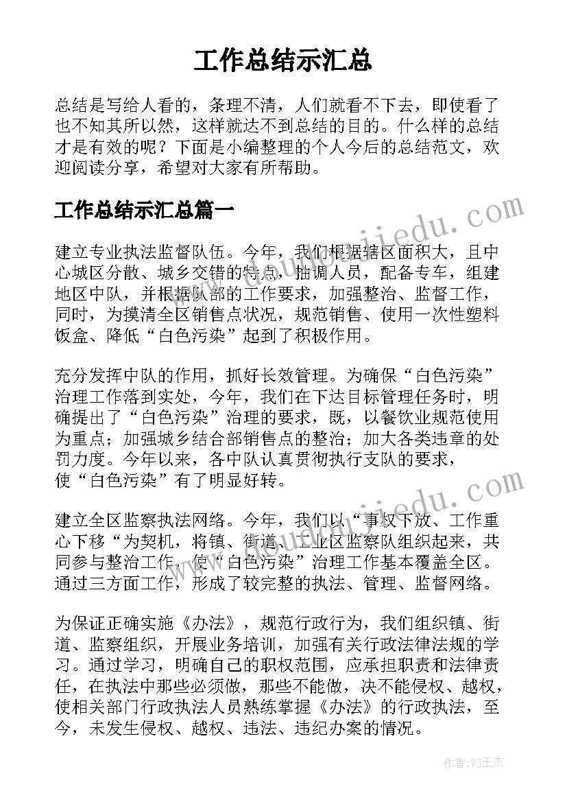 工作总结示汇总