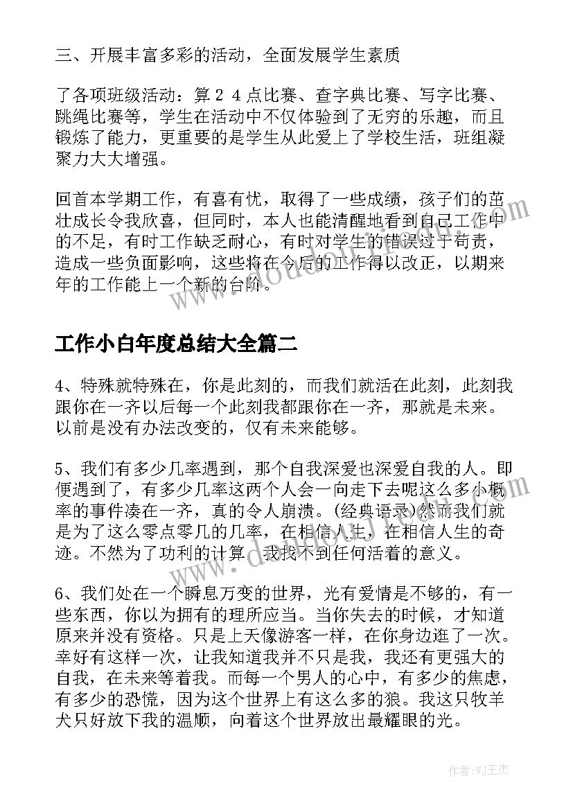 工作小白年度总结大全