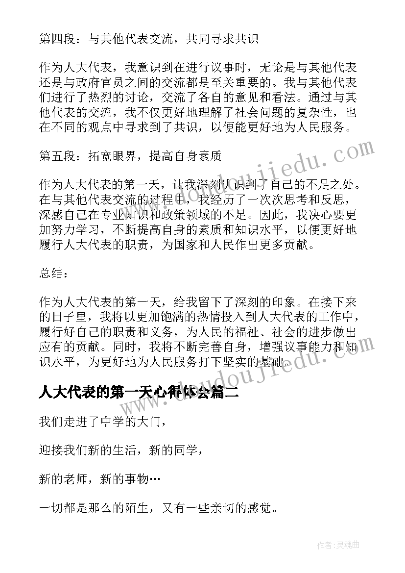 最新人大代表的第一天心得体会(通用5篇)