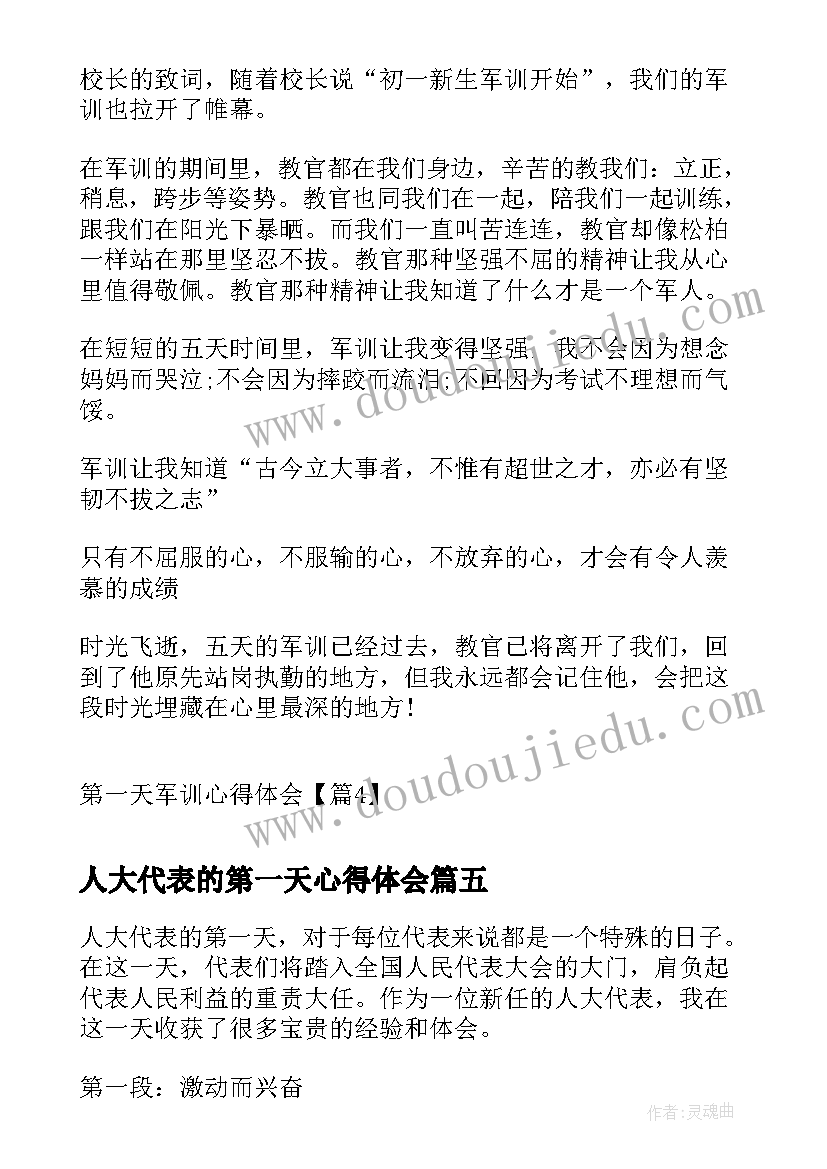 最新人大代表的第一天心得体会(通用5篇)