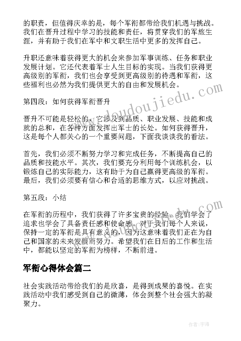 最新军衔心得体会(优秀7篇)