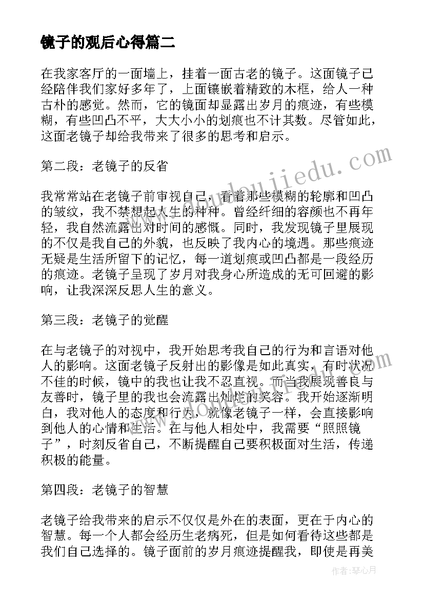 2023年镜子的观后心得(通用10篇)