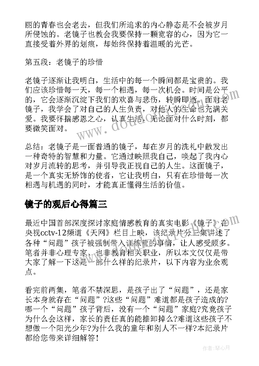 2023年镜子的观后心得(通用10篇)