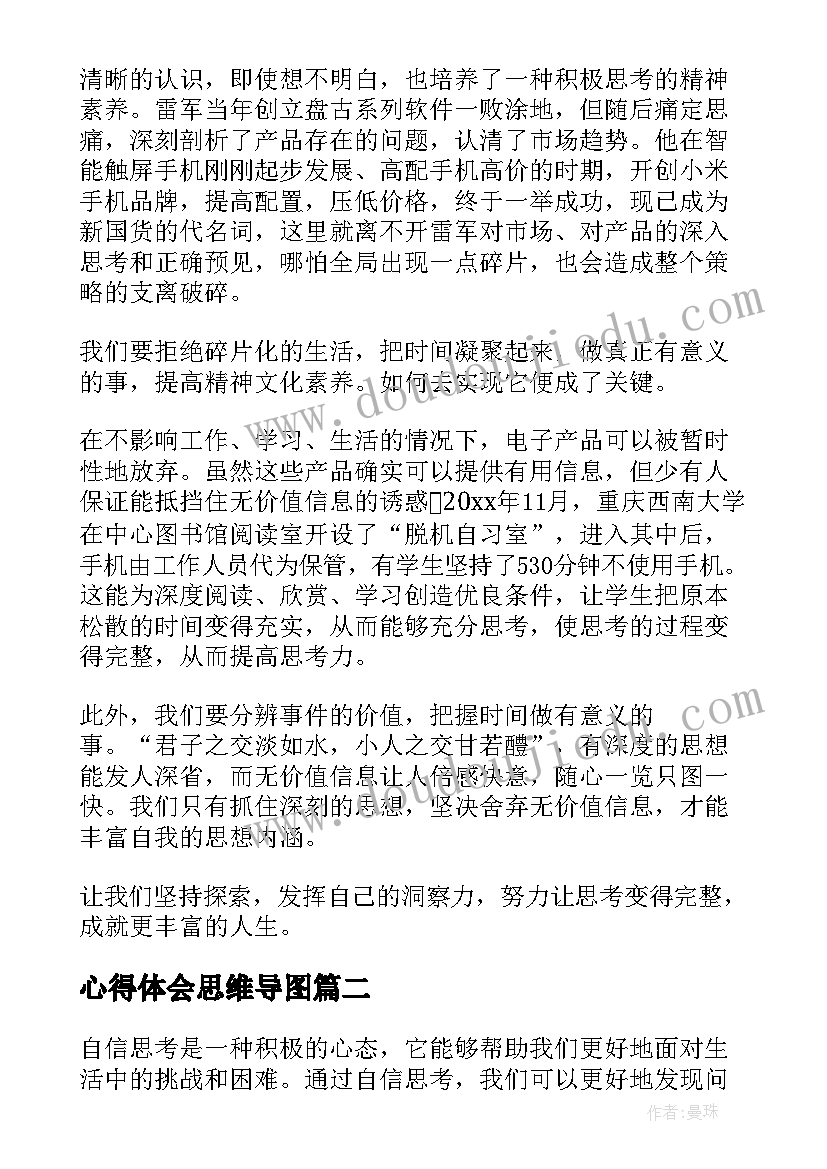 2023年心得体会思维导图(大全6篇)