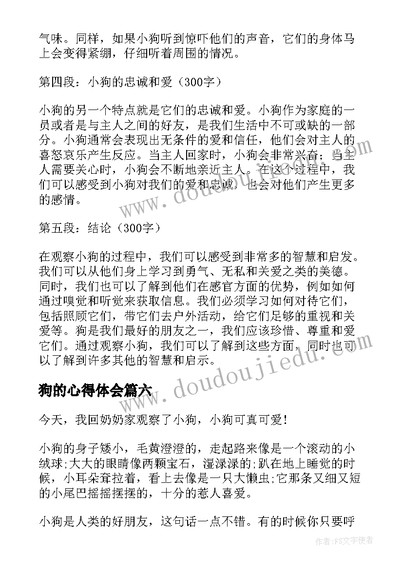 狗的心得体会(优秀7篇)