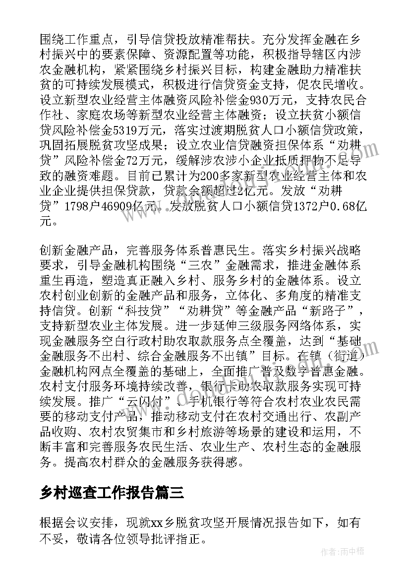 最新乡村巡查工作报告(精选6篇)