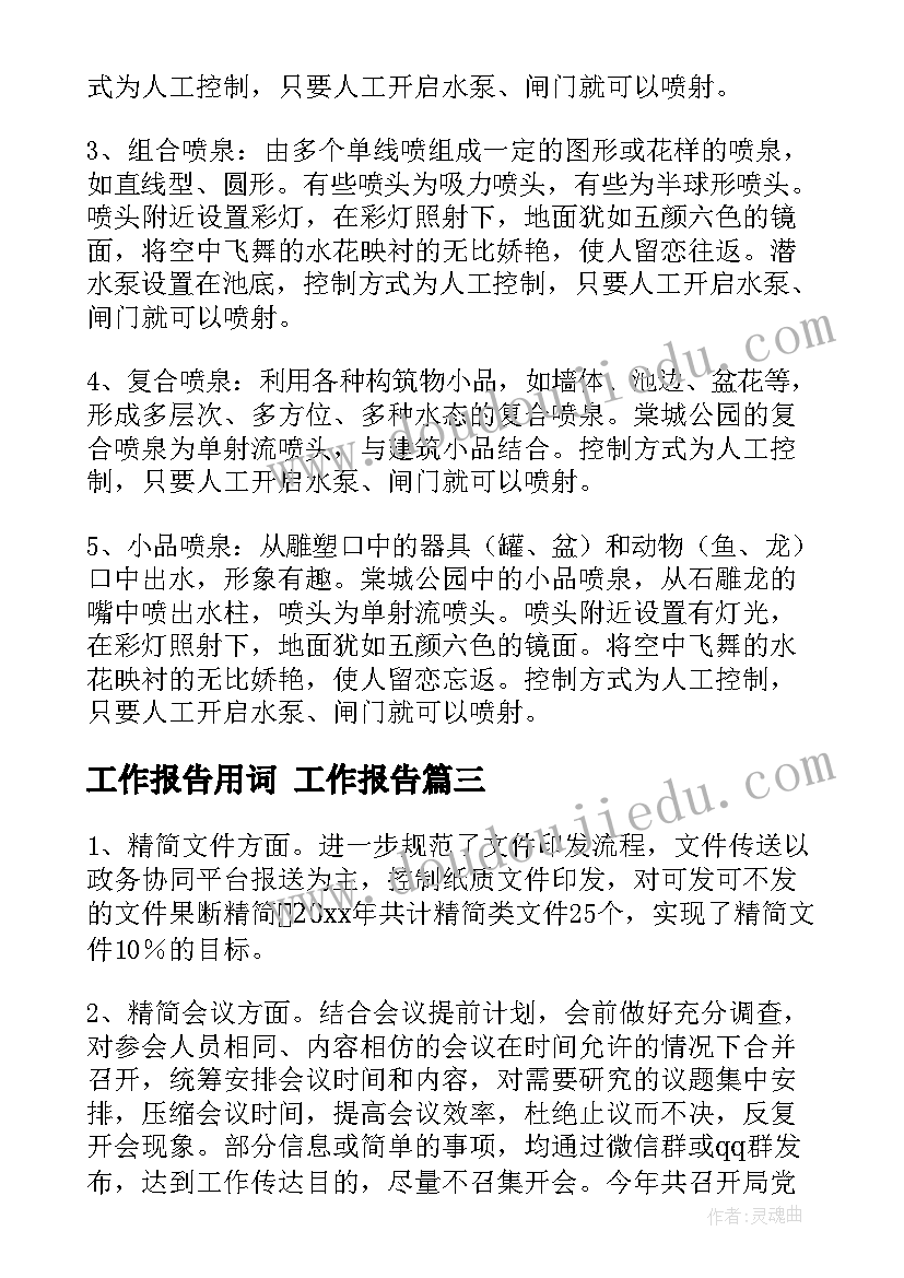 2023年工作报告用词(实用8篇)