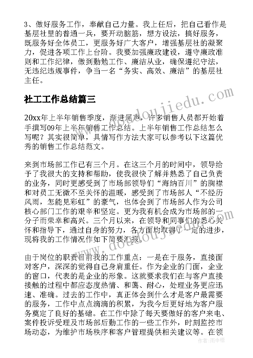 社工工作总结(实用6篇)